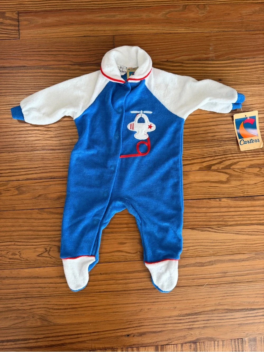 Vintage 1980’s Carters Baby Romper Footed Airplane Made in USA NOS NWT